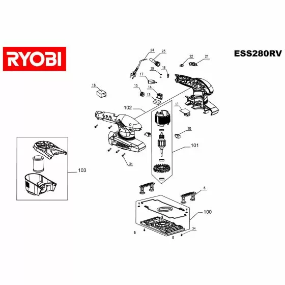 Ryobi ESS200RS Spare Parts List Type: 5133000532